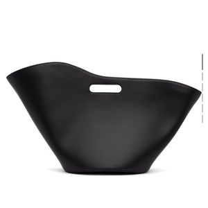 Little Liffner Asymmetrical Tulip Tote Bag Black Leather